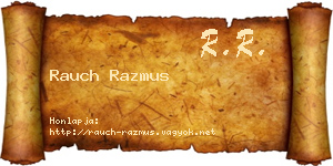 Rauch Razmus névjegykártya